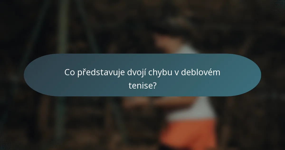 Co představuje dvojí chybu v deblovém tenise?