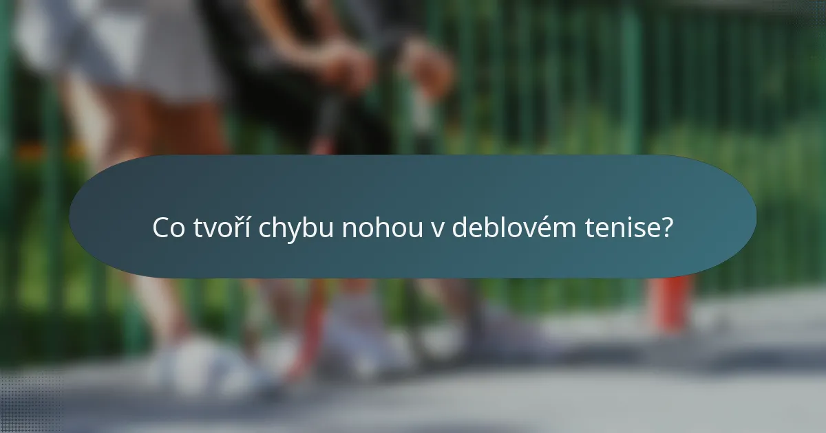 Co tvoří chybu nohou v deblovém tenise?
