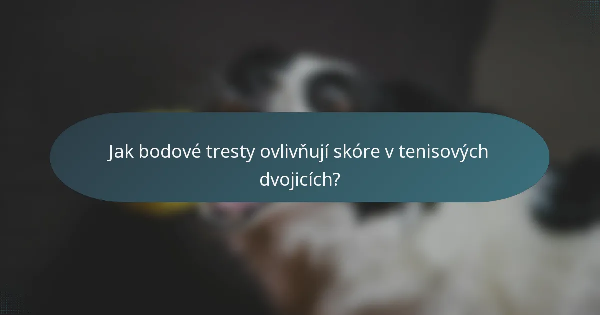 Jak bodové tresty ovlivňují skóre v tenisových dvojicích?