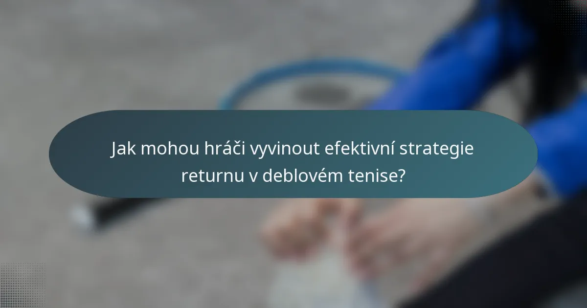 Jak mohou hráči vyvinout efektivní strategie returnu v deblovém tenise?