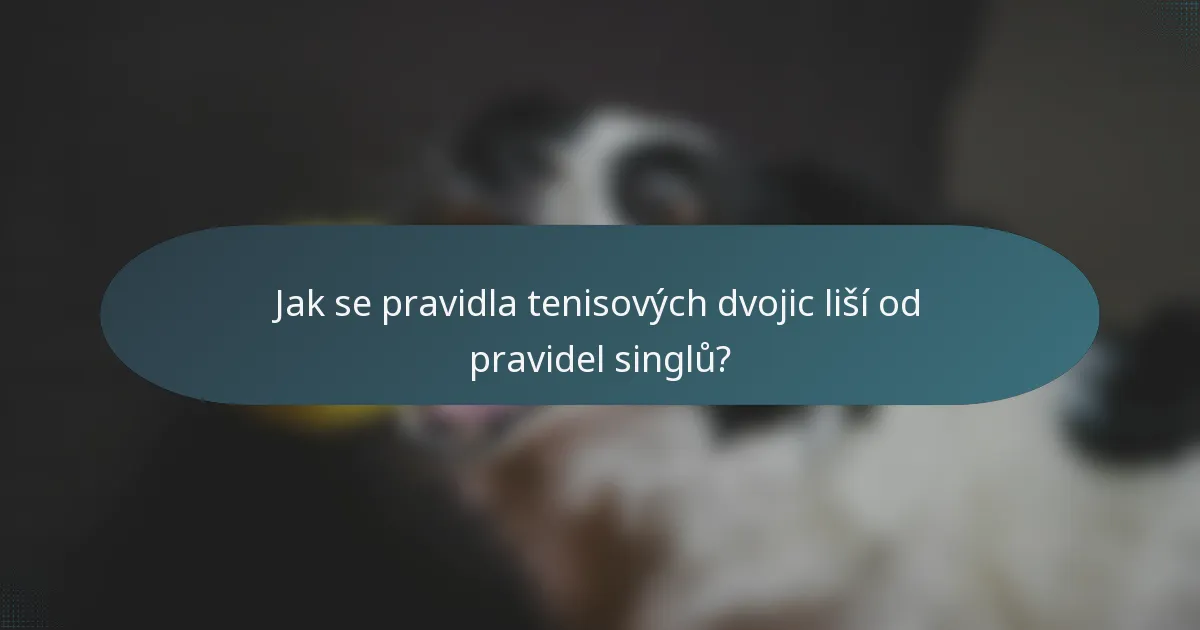 Jak se pravidla tenisových dvojic liší od pravidel singlů?
