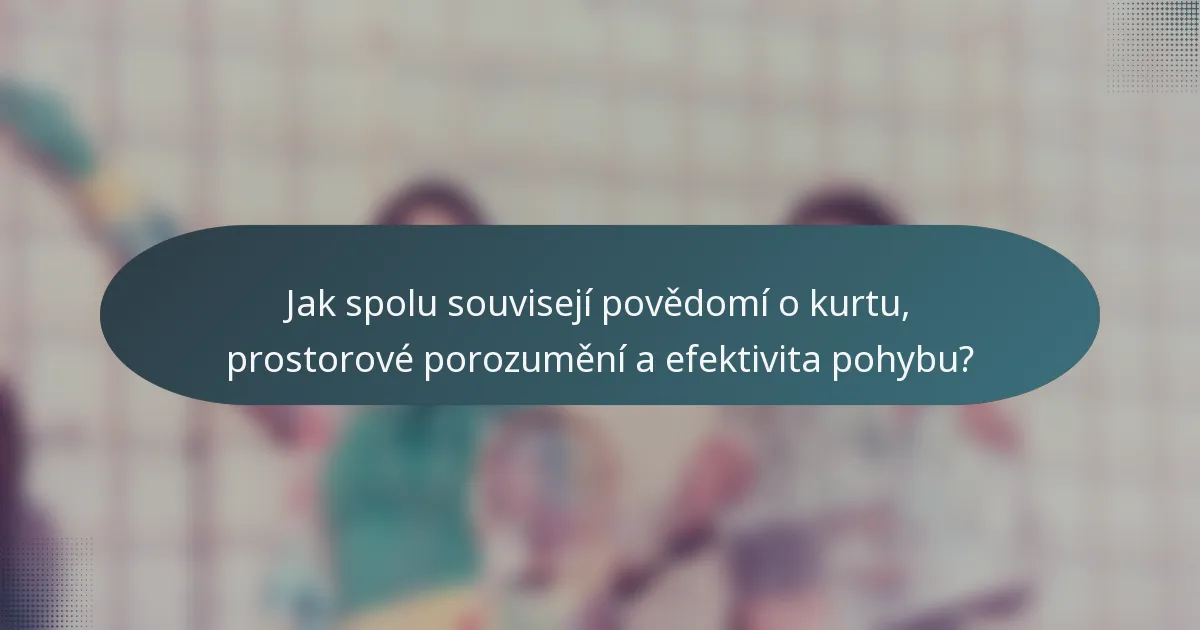 Jak spolu souvisejí povědomí o kurtu, prostorové porozumění a efektivita pohybu?