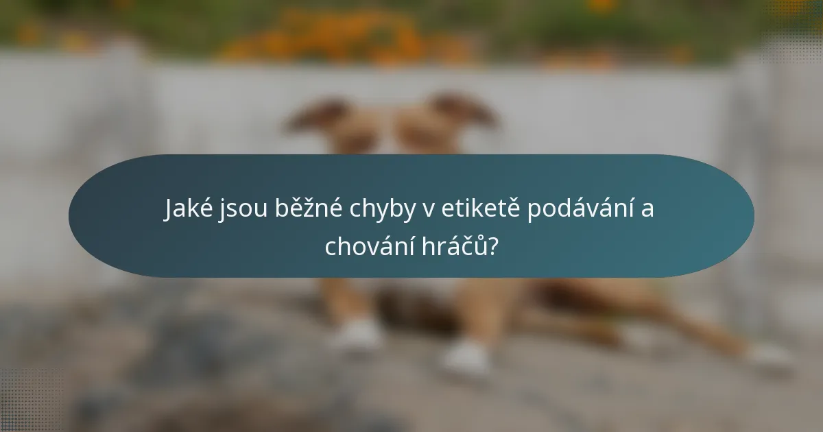 Jaké jsou běžné chyby v etiketě podávání a chování hráčů?