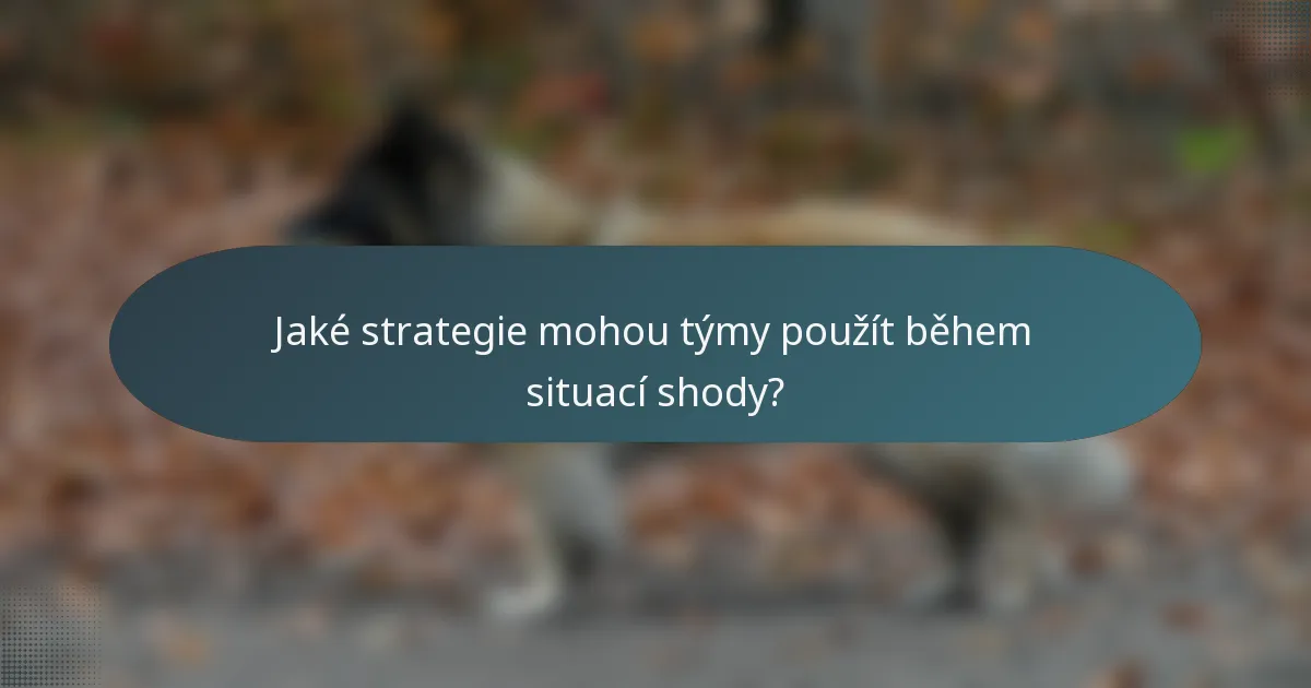 Jaké strategie mohou týmy použít během situací shody?