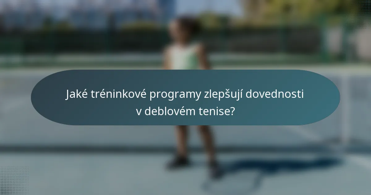 Jaké tréninkové programy zlepšují dovednosti v deblovém tenise?